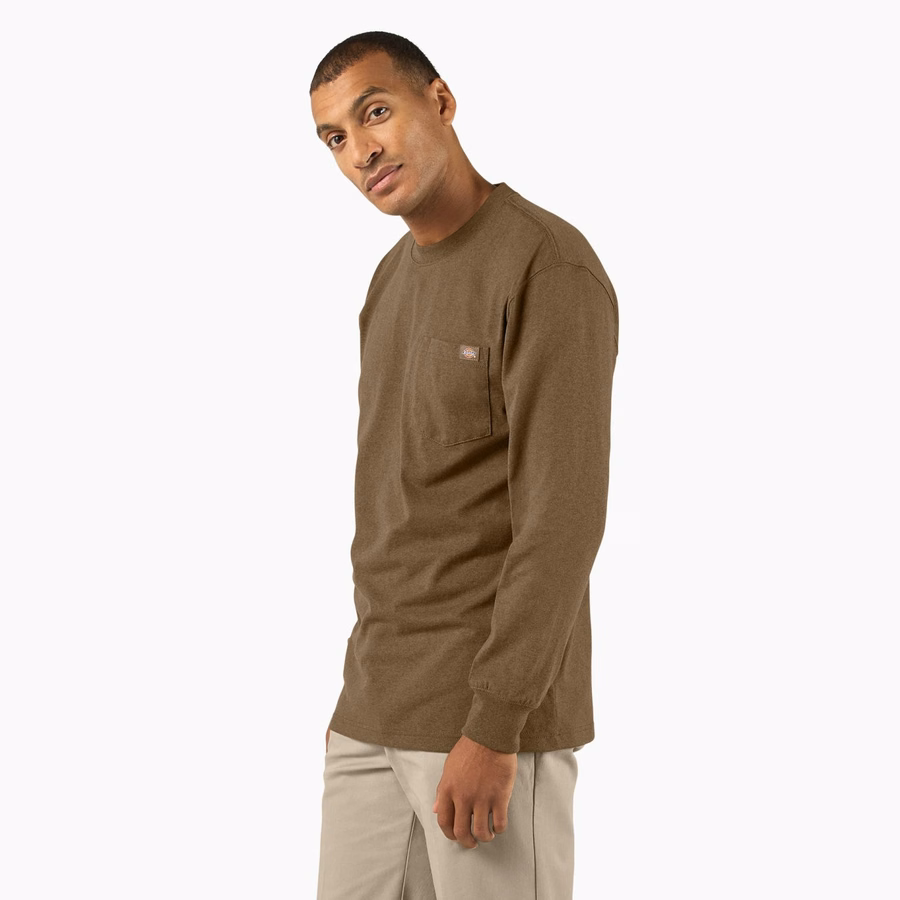 Tricou gros, cu mânecă lungă și buzunar, evazat
