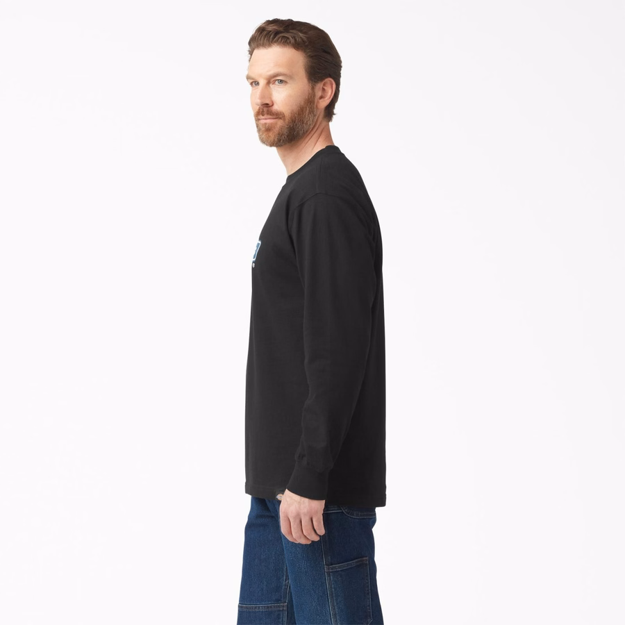 Tricou cu mânecă lungă și logo grafic tricolor