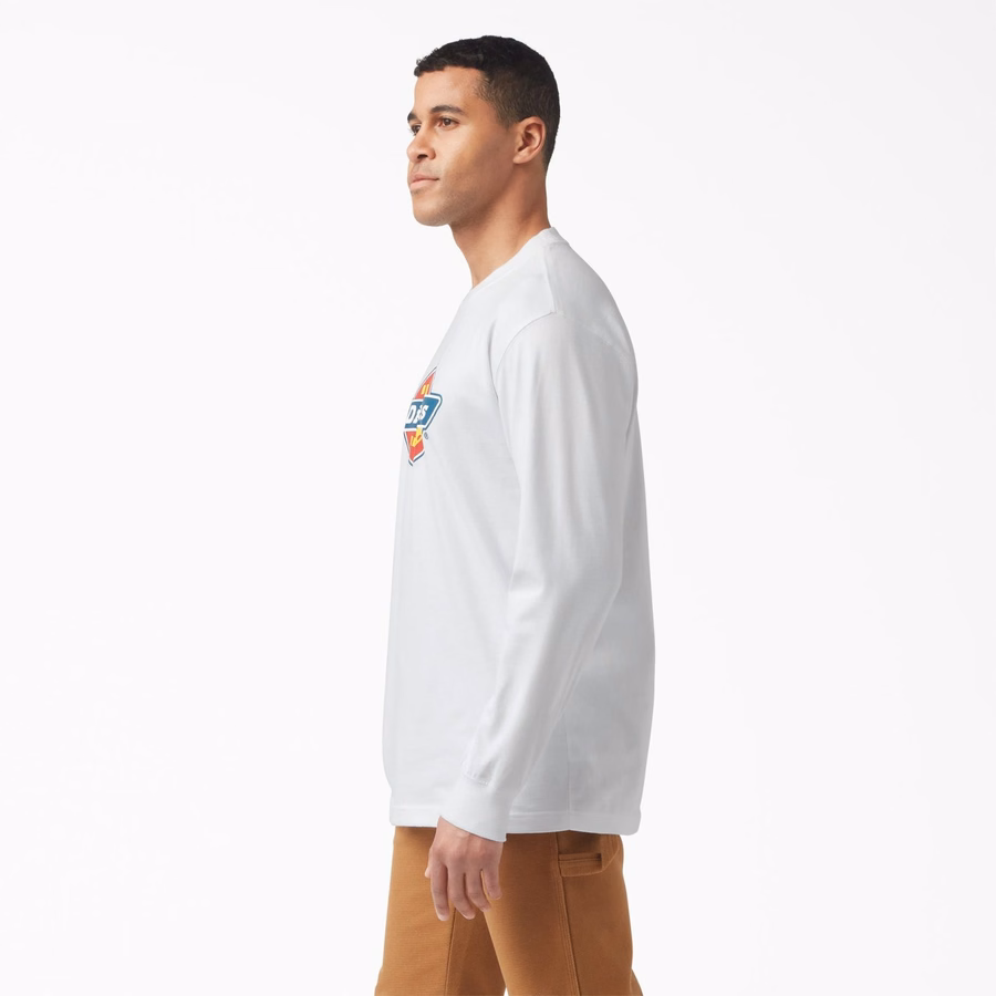 Tricou cu mânecă lungă și logo grafic tricolor
