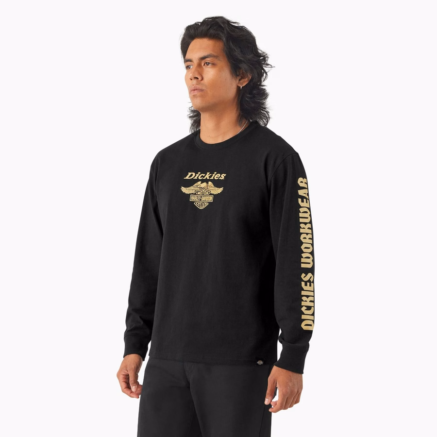 Tricou Dickies x Harley-Davidson Heavyweight cu mânecă lungă Eagle