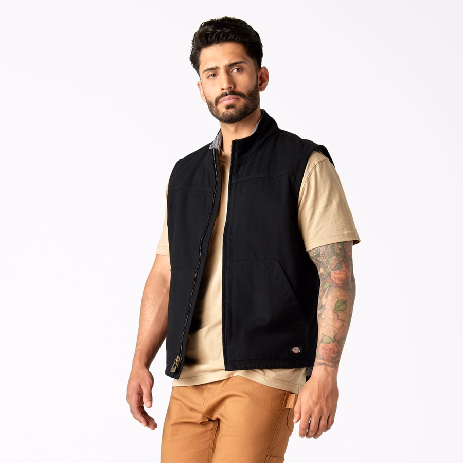 Vestă Duck Canvas cu fir lung și căptușită cu fleece