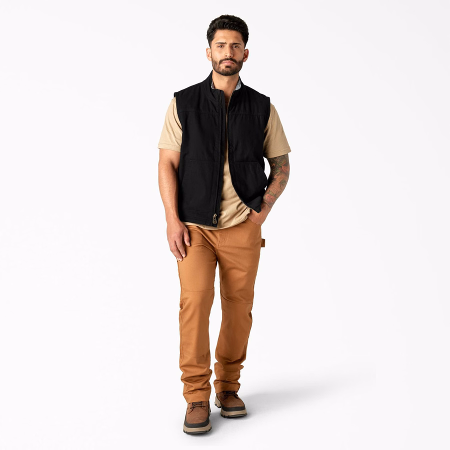 Vestă Duck Canvas cu fir lung și căptușită cu fleece