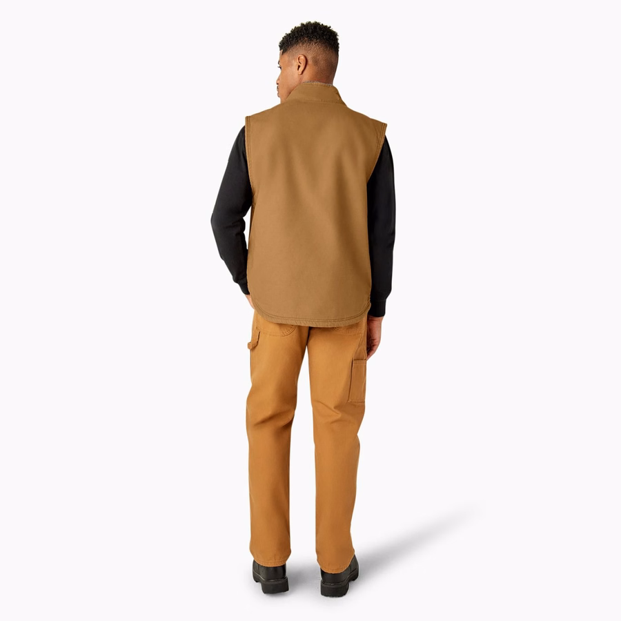 Vestă Duck Canvas cu fir lung și căptușită cu fleece