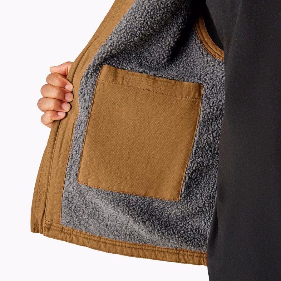 Vestă Duck Canvas cu fir lung și căptușită cu fleece