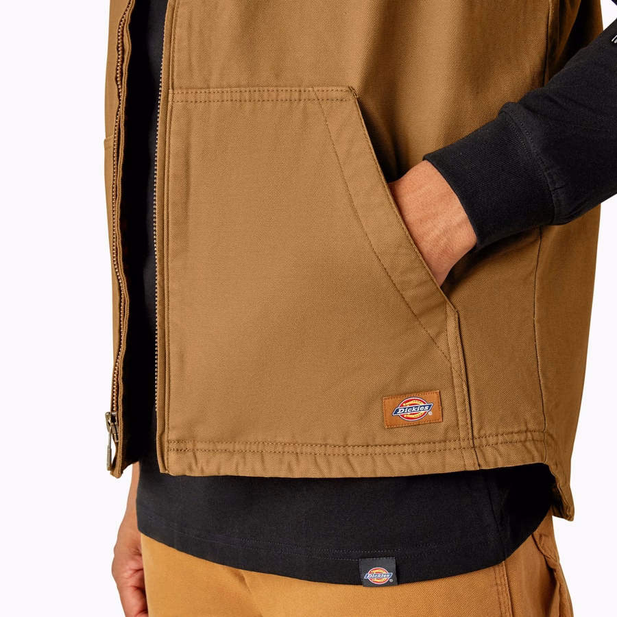 Vestă Duck Canvas cu fir lung și căptușită cu fleece