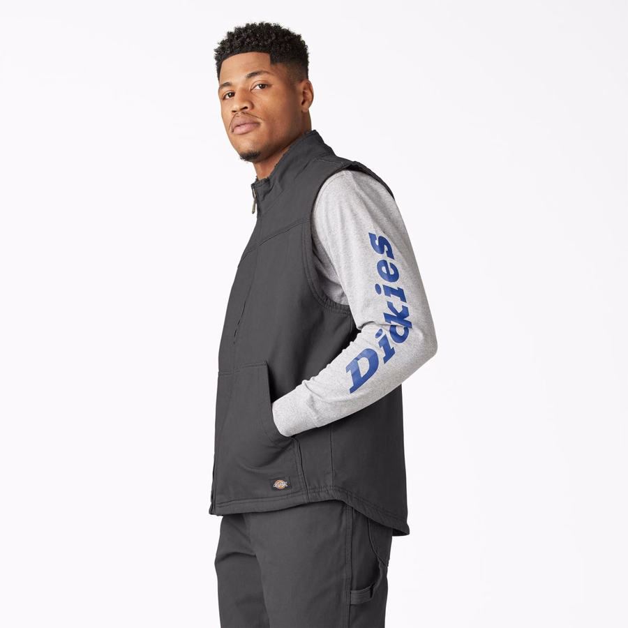 Vestă Duck Canvas cu fir lung și căptușită cu fleece