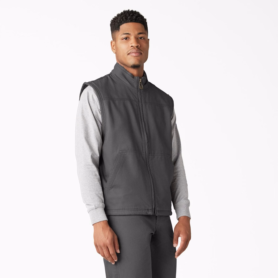 Vestă Duck Canvas cu fir lung și căptușită cu fleece