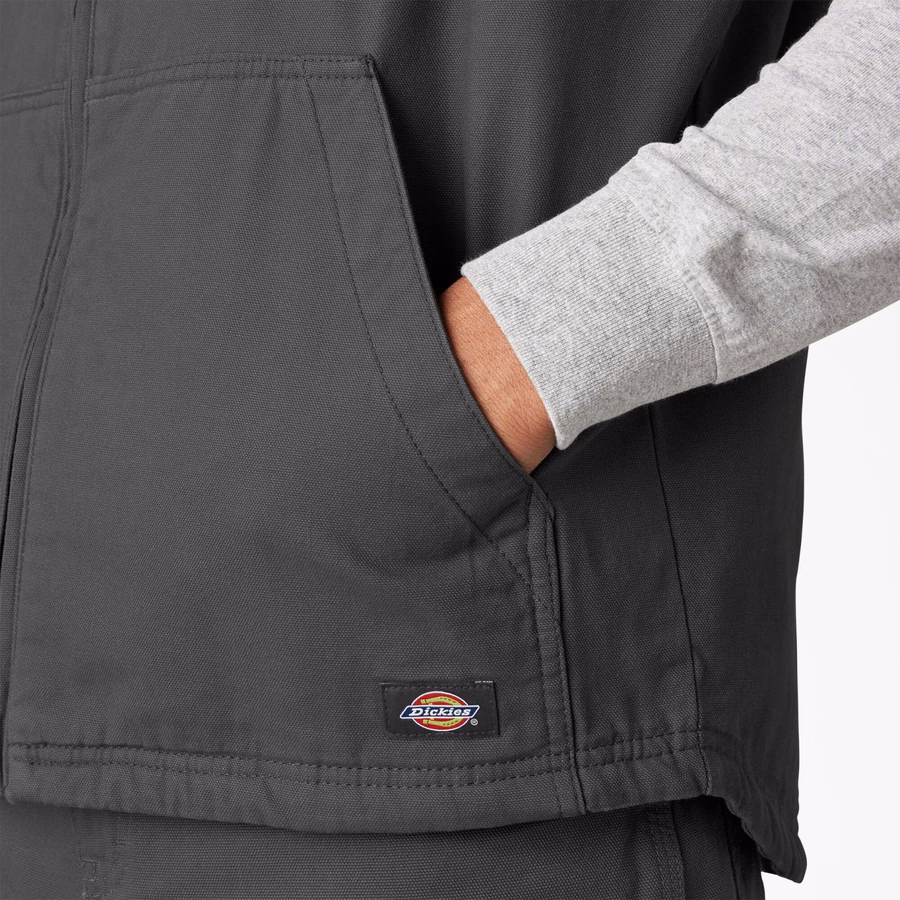 Vestă Duck Canvas cu fir lung și căptușită cu fleece