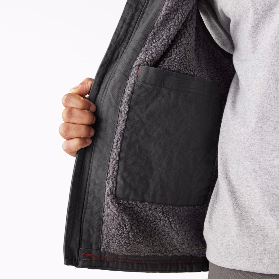 Vestă Duck Canvas cu fir lung și căptușită cu fleece