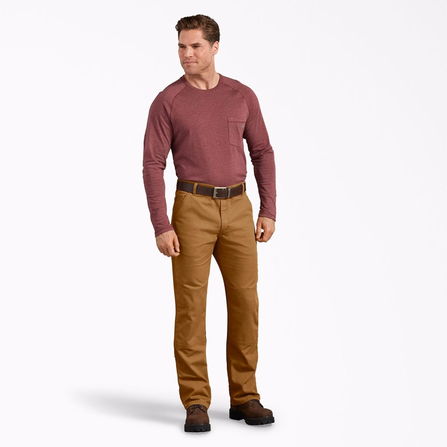 Pantaloni FLEX Regular Fit Duck cu croială dublă la genunchi