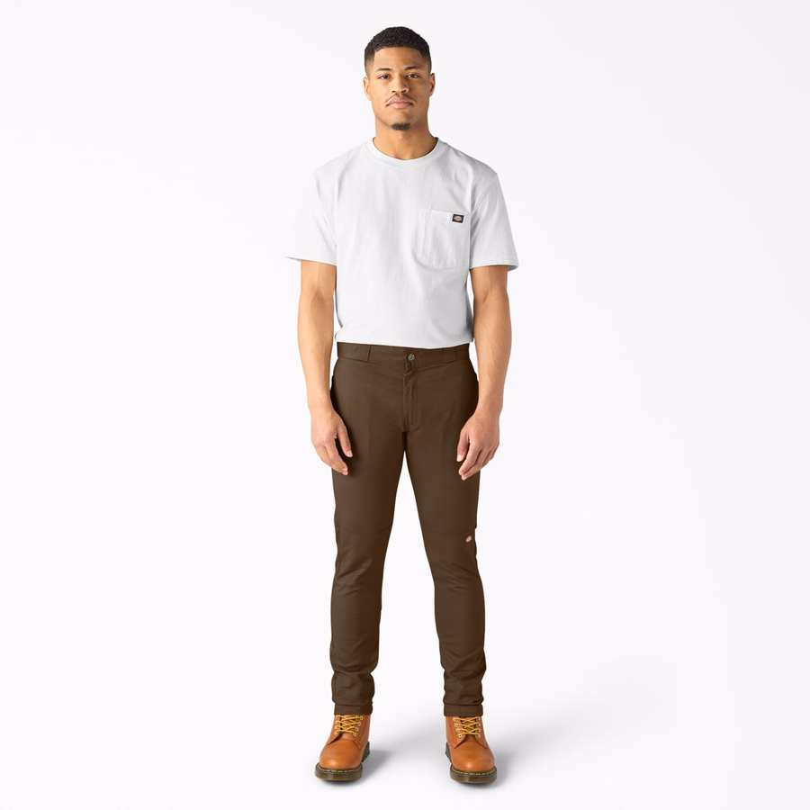 Pantaloni de lucru FLEX Skinny Fit până la genunchi dubli