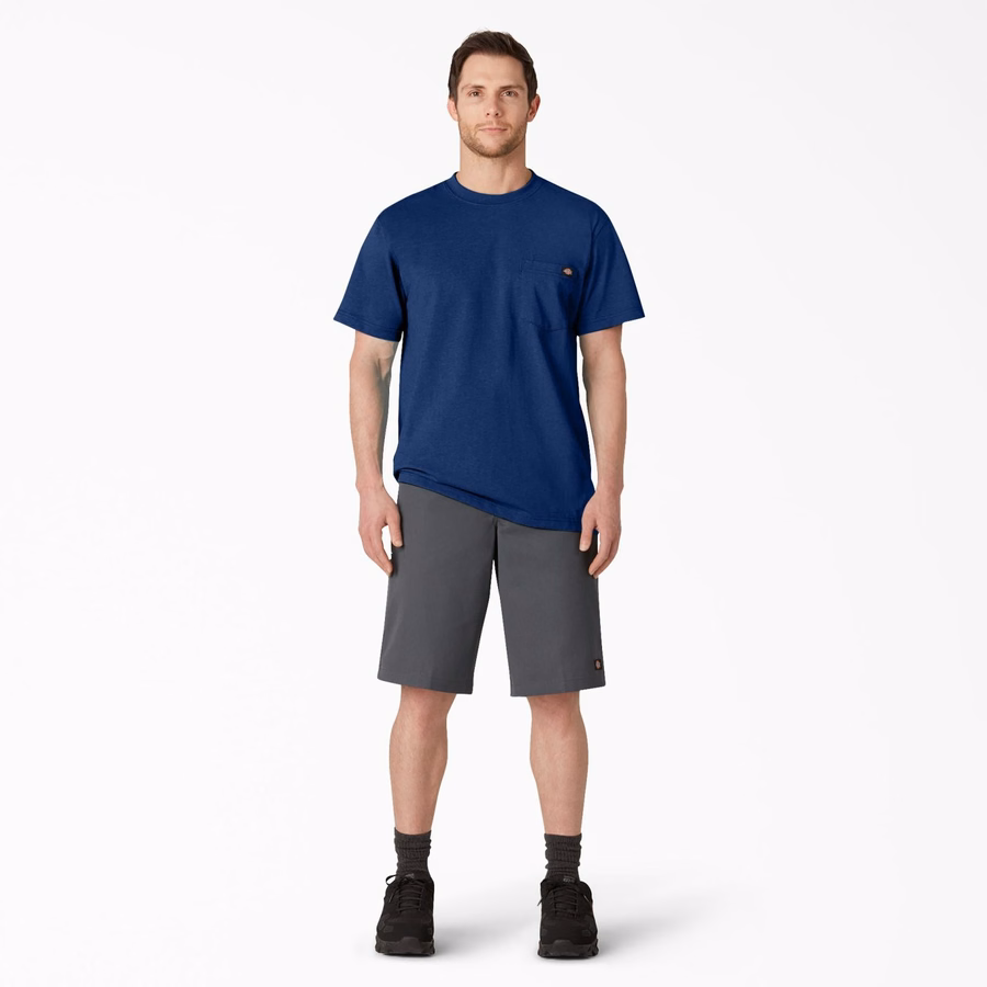 Tricou gros, cu mânecă scurtă și buzunar, stil knee