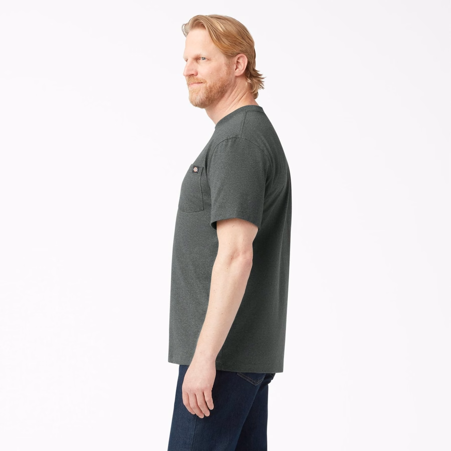 Tricou gros, cu mânecă scurtă și buzunar, stil knee