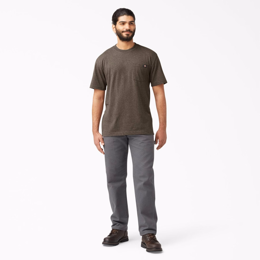 Tricou gros, cu mânecă scurtă și buzunar, stil knee
