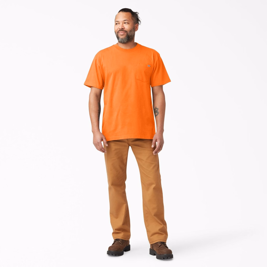 Tricou neon rezistent cu mânecă scurtă și buzunar