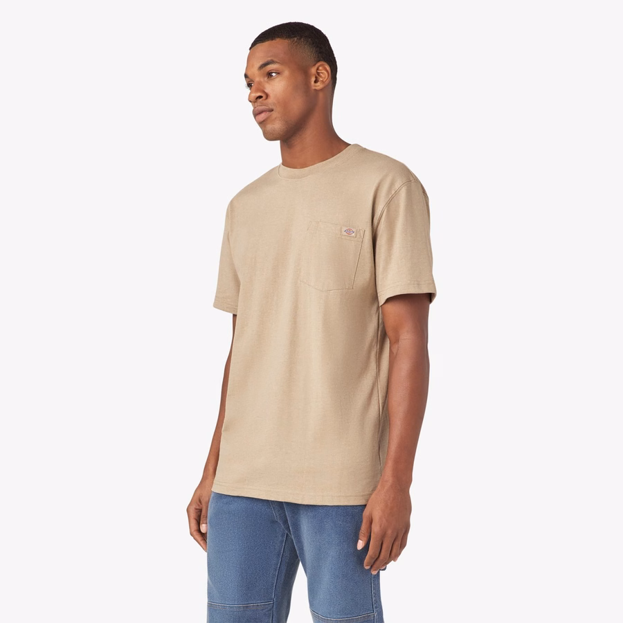 Tricou gros, cu mânecă scurtă și buzunar, stil knee