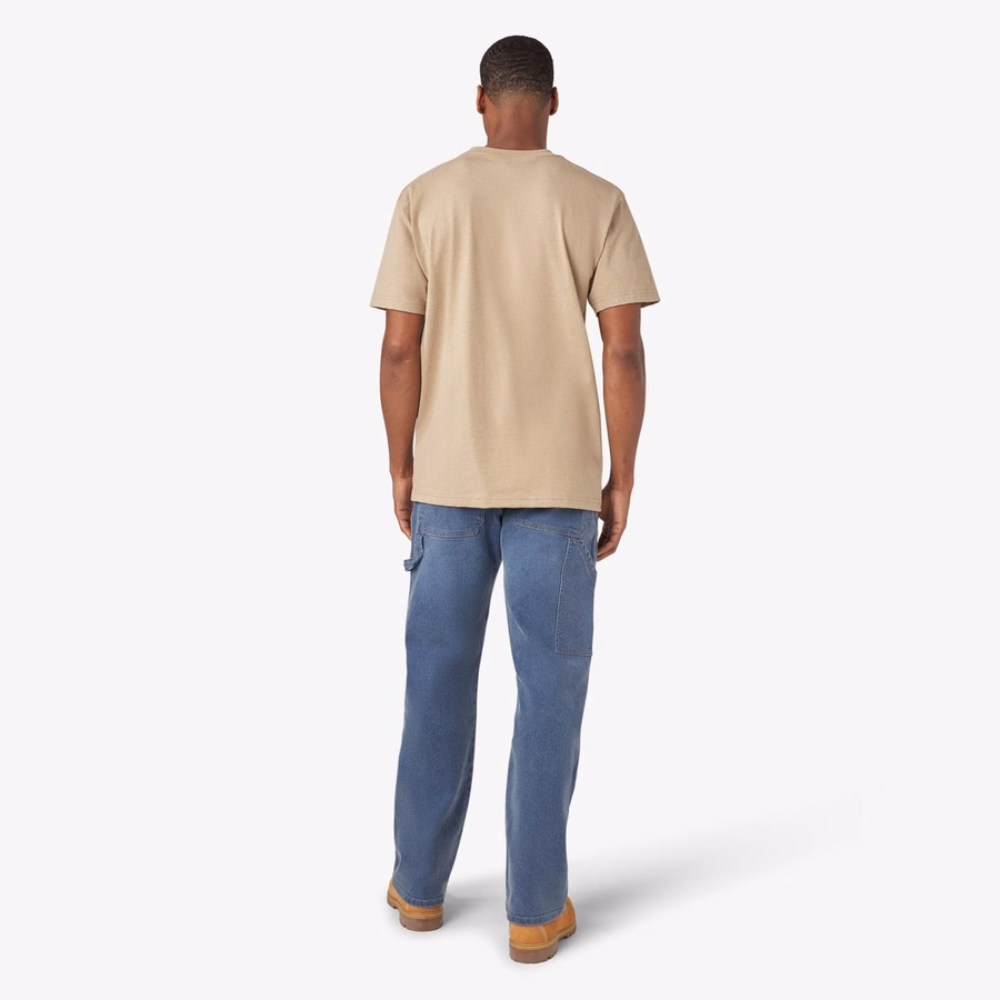Tricou gros, cu mânecă scurtă și buzunar, stil knee