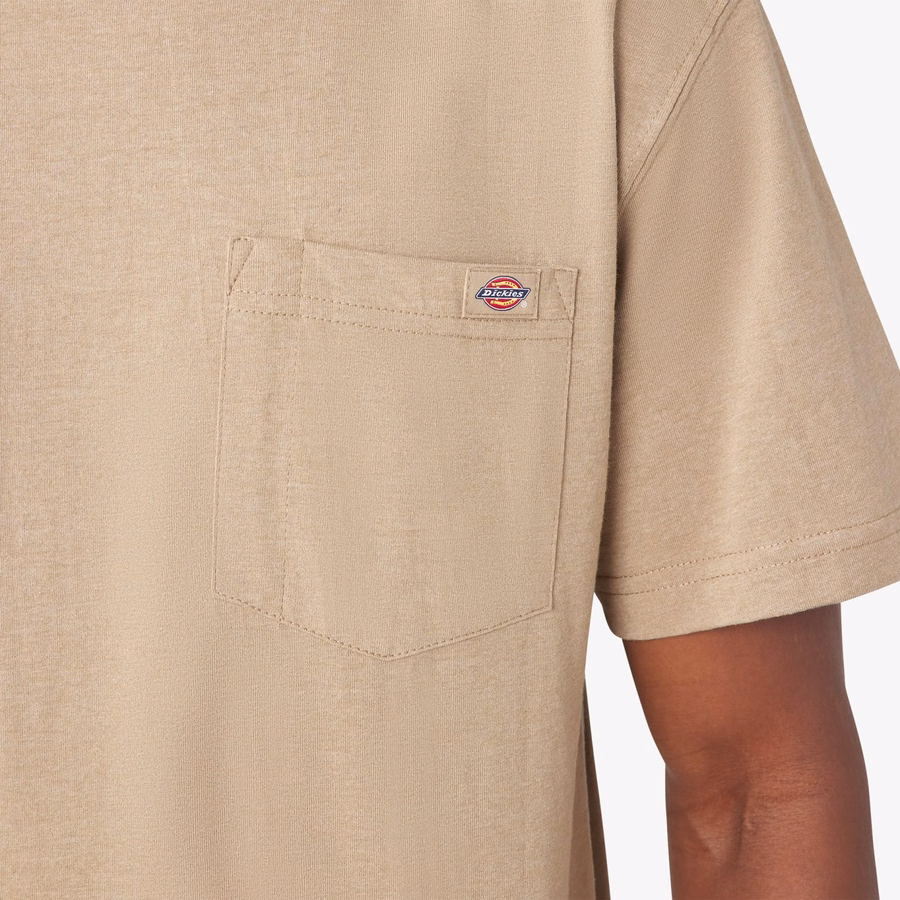 Tricou gros, cu mânecă scurtă și buzunar, stil knee
