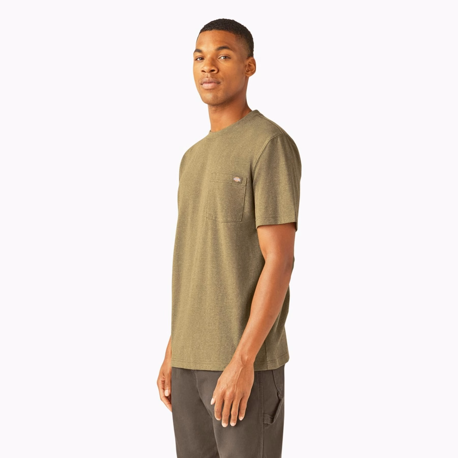 Tricou gros, cu mânecă scurtă și buzunar, stil knee