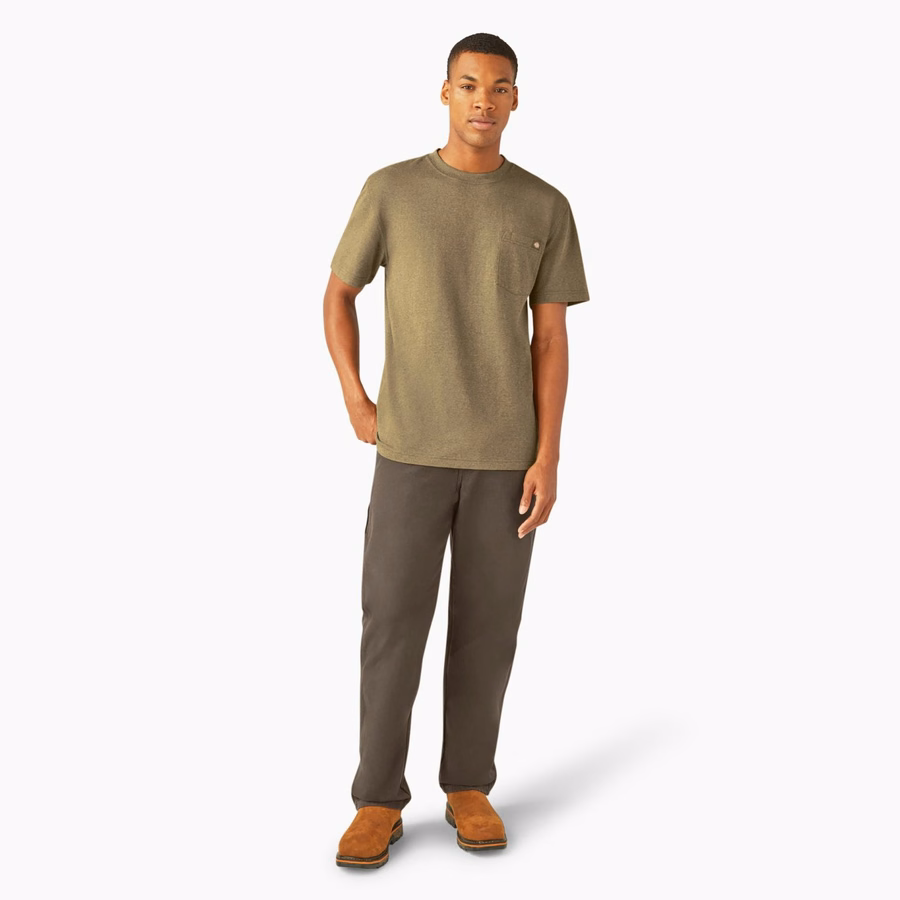 Tricou gros, cu mânecă scurtă și buzunar, stil knee