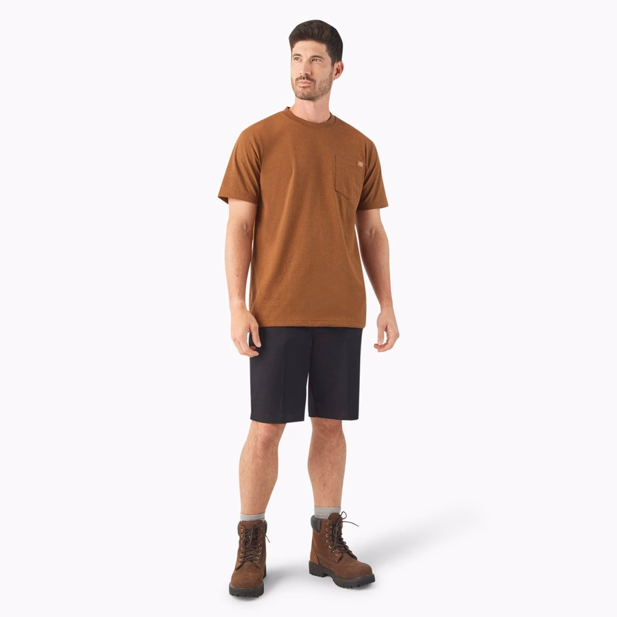 Tricou gros, cu mânecă scurtă și buzunar, stil knee