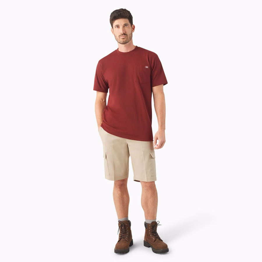Tricou gros, cu mânecă scurtă și buzunar, stil knee