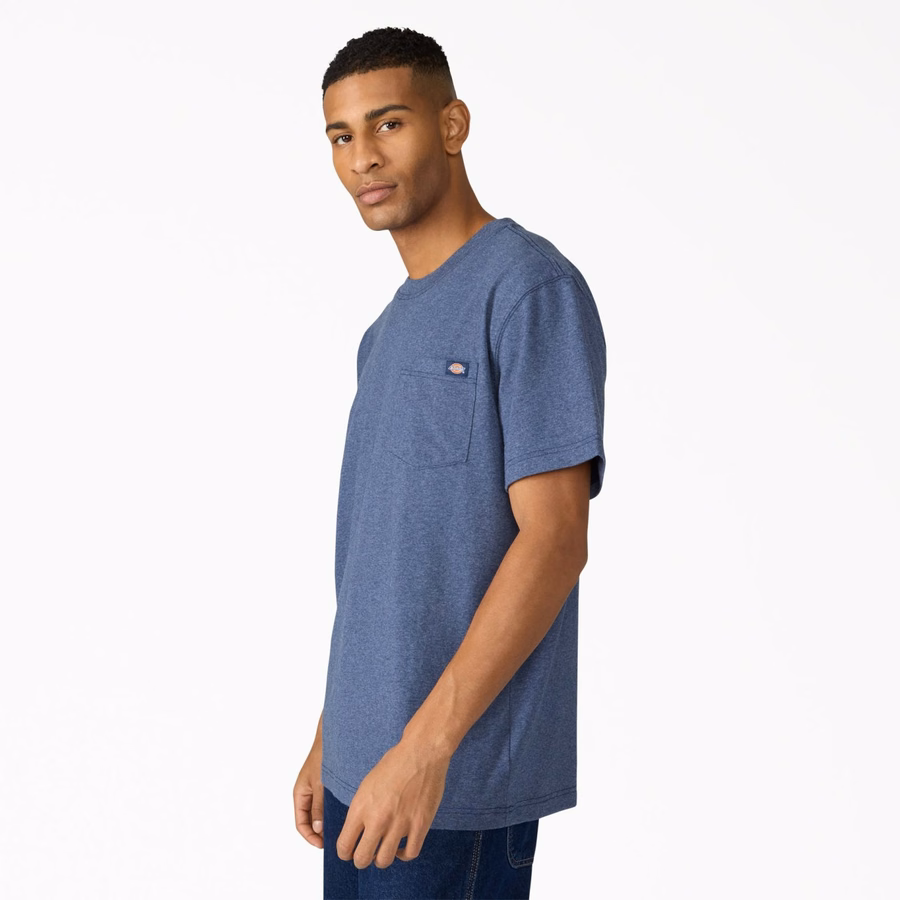 Tricou gros, cu mânecă scurtă și buzunar, stil knee