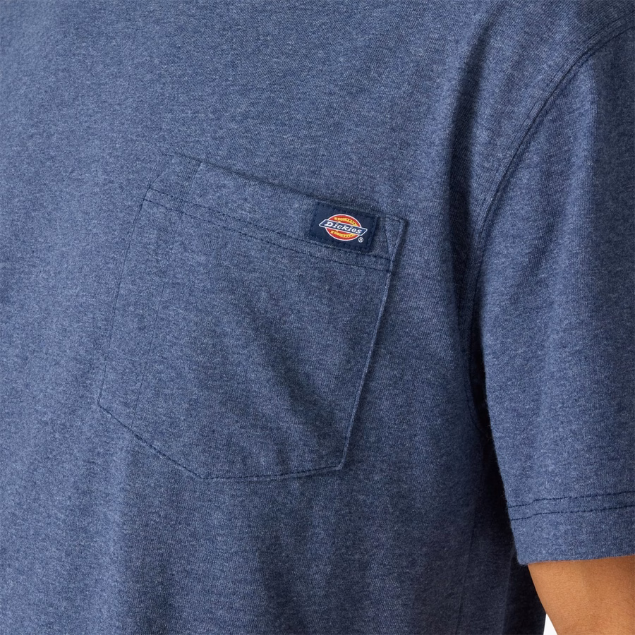 Tricou gros, cu mânecă scurtă și buzunar, stil knee
