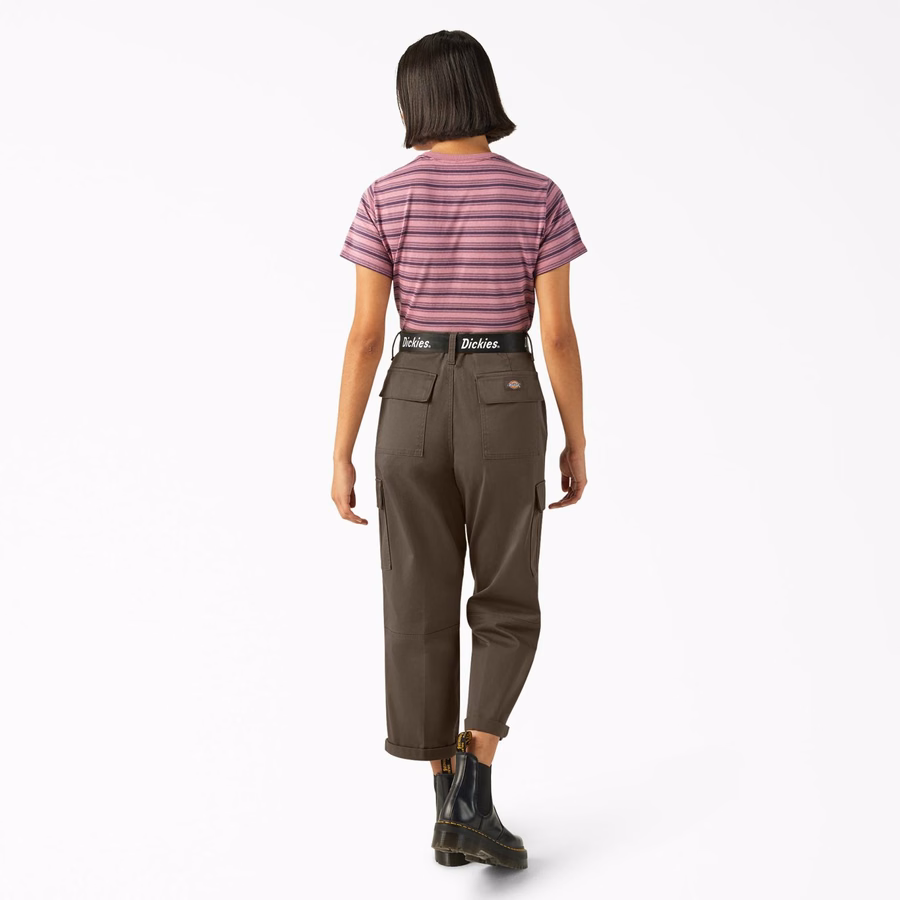 Pantaloni cargo crop cu croială relaxată pentru femei