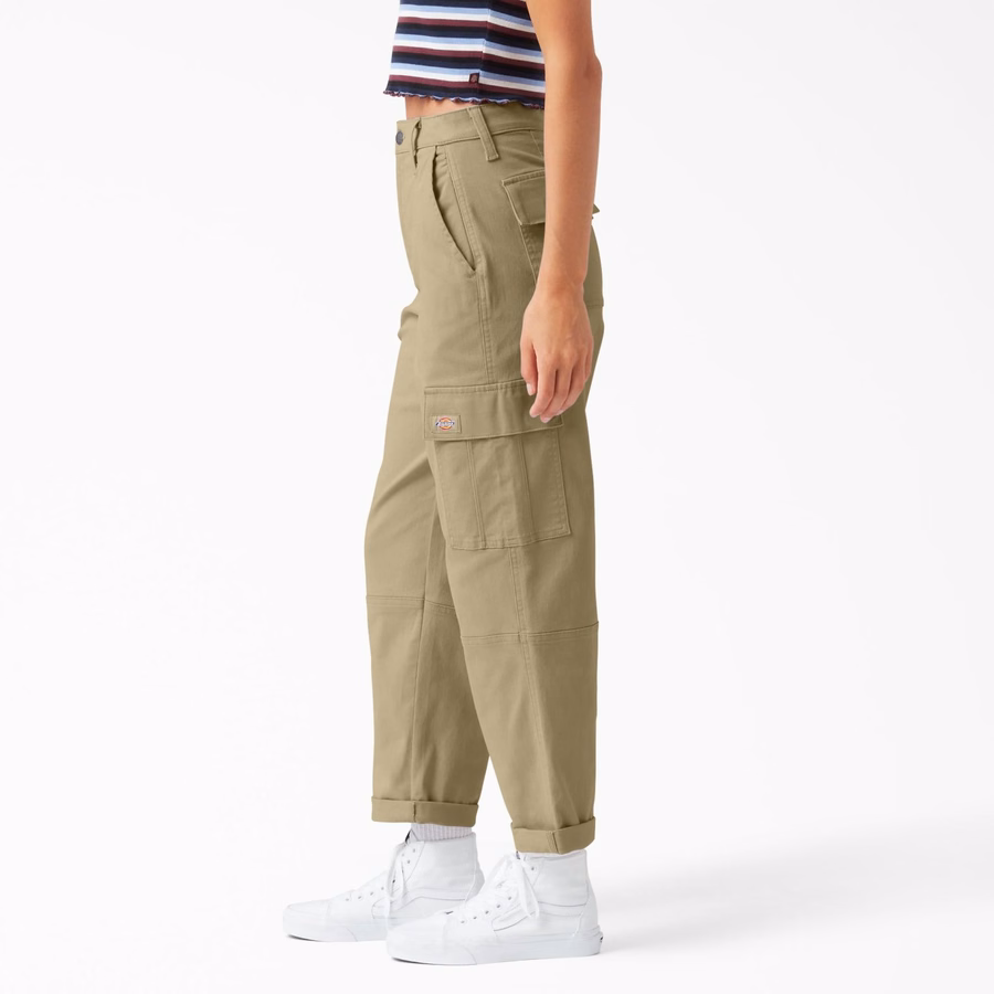 Pantaloni cargo crop cu croială relaxată pentru femei