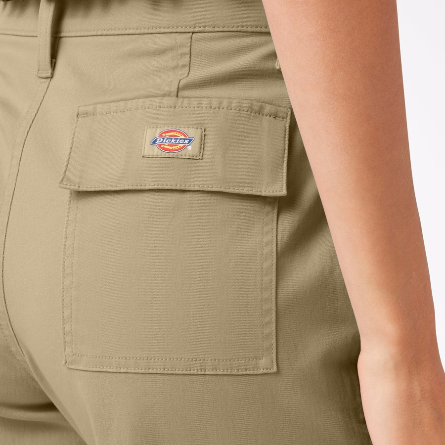 Pantaloni cargo crop cu croială relaxată pentru femei