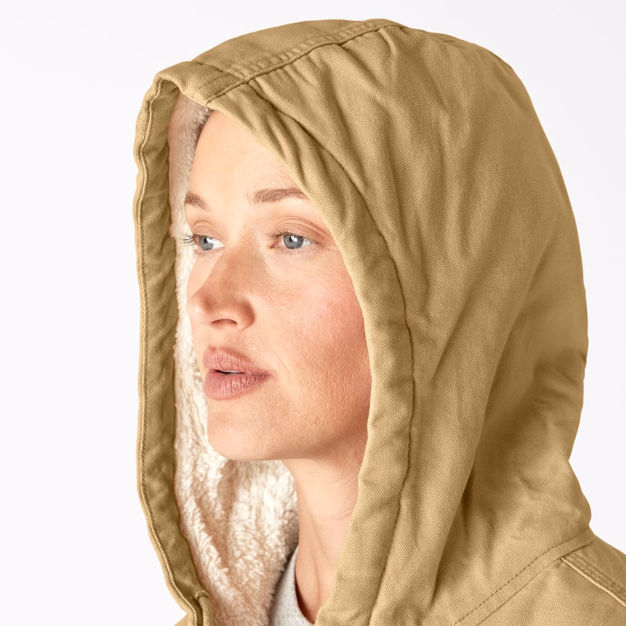 Jachetă de pânză cu căptușeală din fleece pentru femei