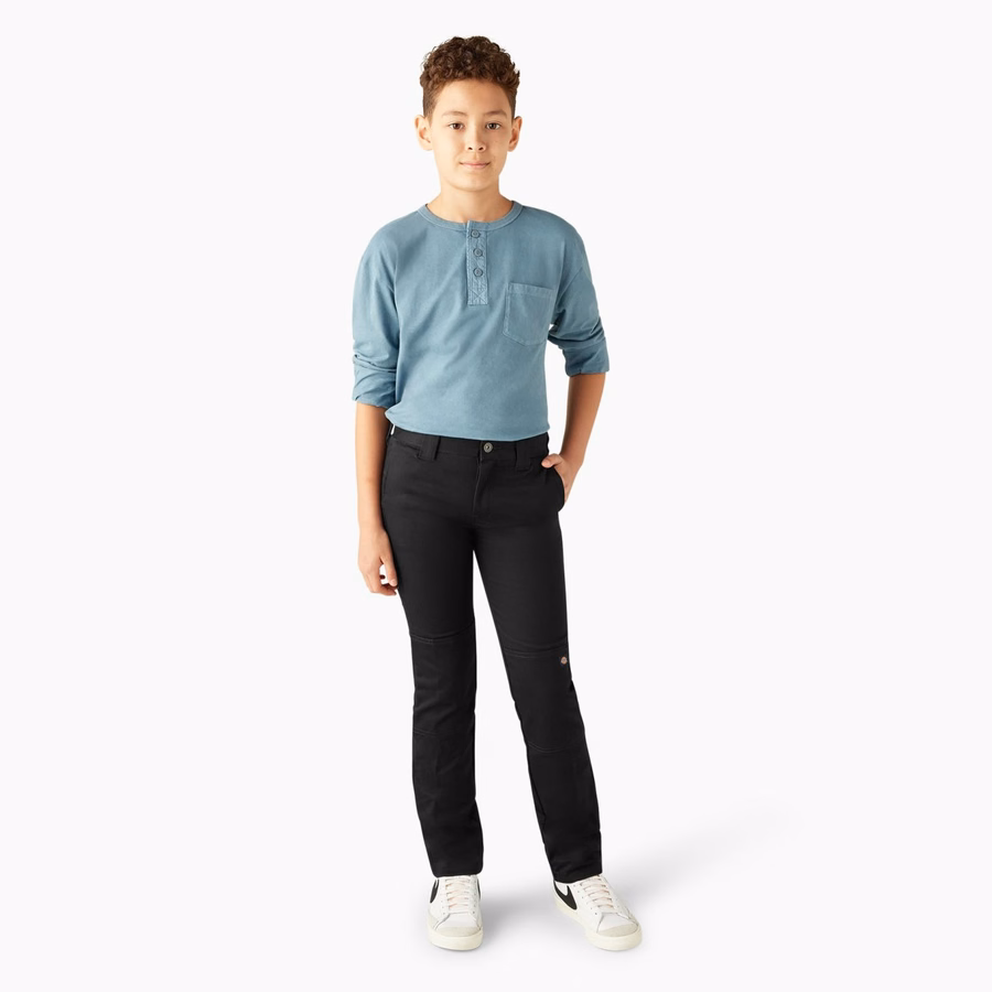 Pantaloni FLEX Skinny Fit pentru băieți, cu croială dublă la genunchi. Mărimea 4-20