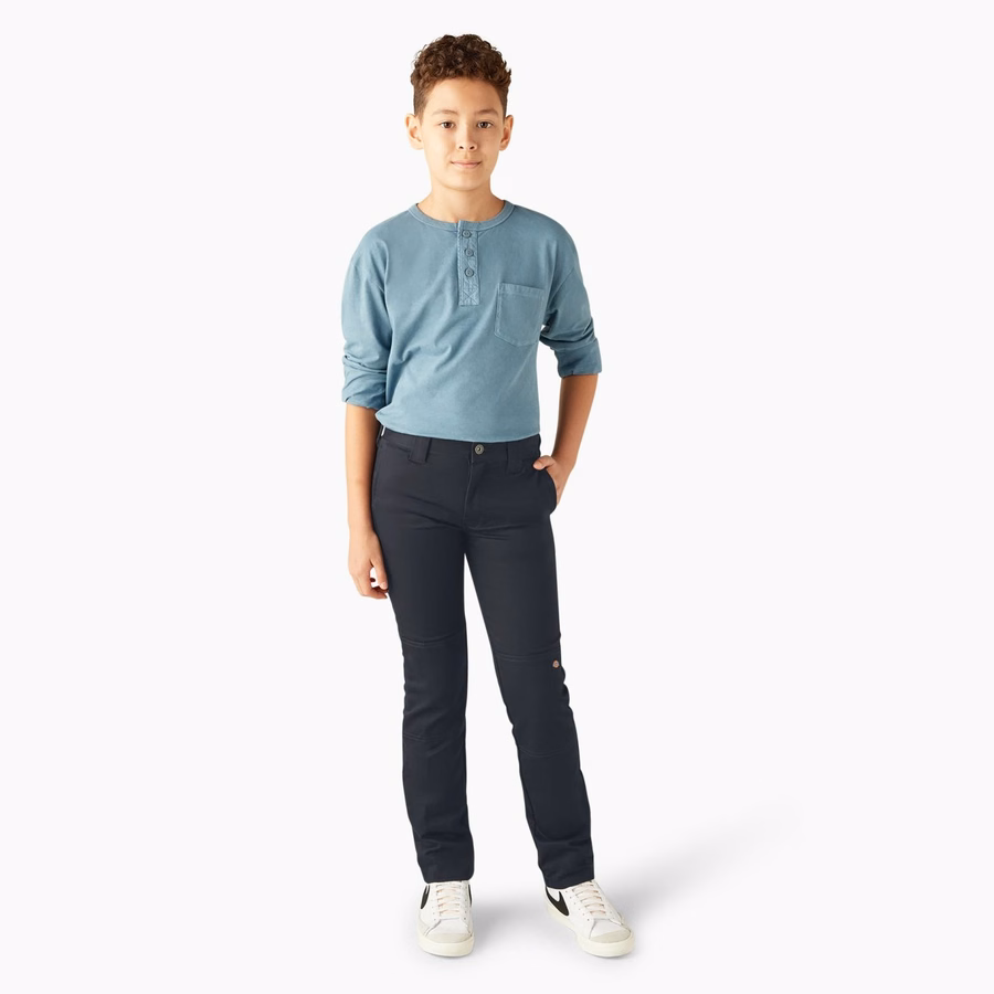 Pantaloni FLEX Skinny Fit pentru băieți, cu croială dublă la genunchi. Mărimea 4-20
