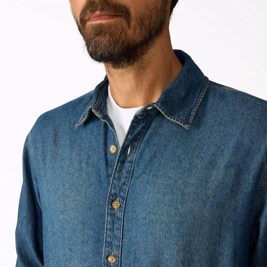 Cămașă ușoară din denim cu mânecă lungă