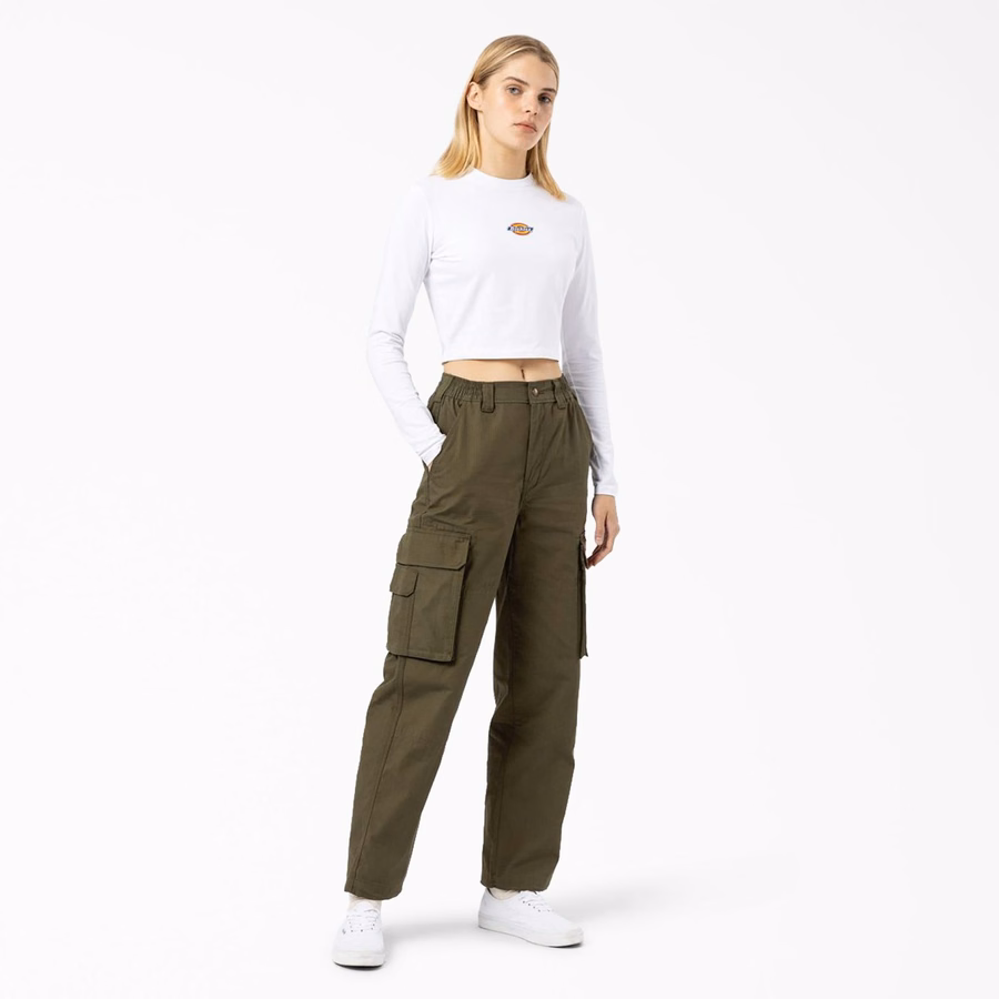 Tricou scurt cu mânecă lungă și logo Maple Valley pentru femei