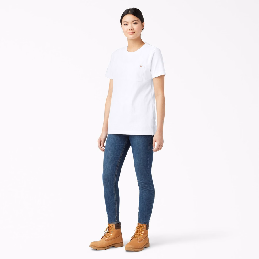 Tricou pentru femei cu mânecă scurtă și buzunar, greutate redusă