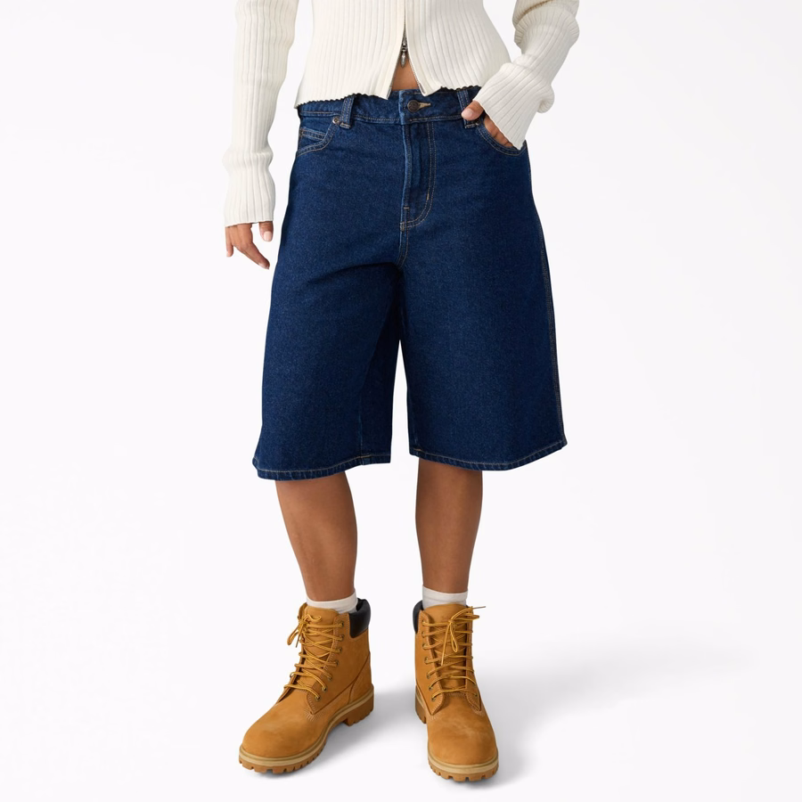 Pantaloni scurți largi din denim pentru femei 957. 13