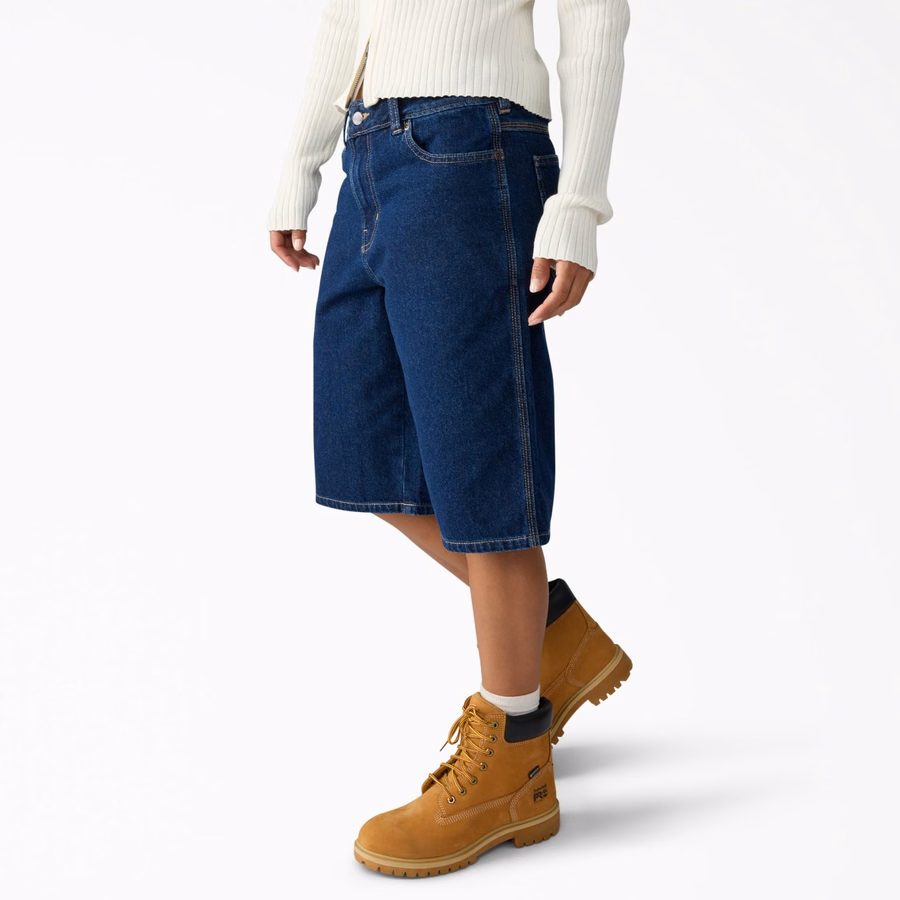 Pantaloni scurți largi din denim pentru femei 957. 13