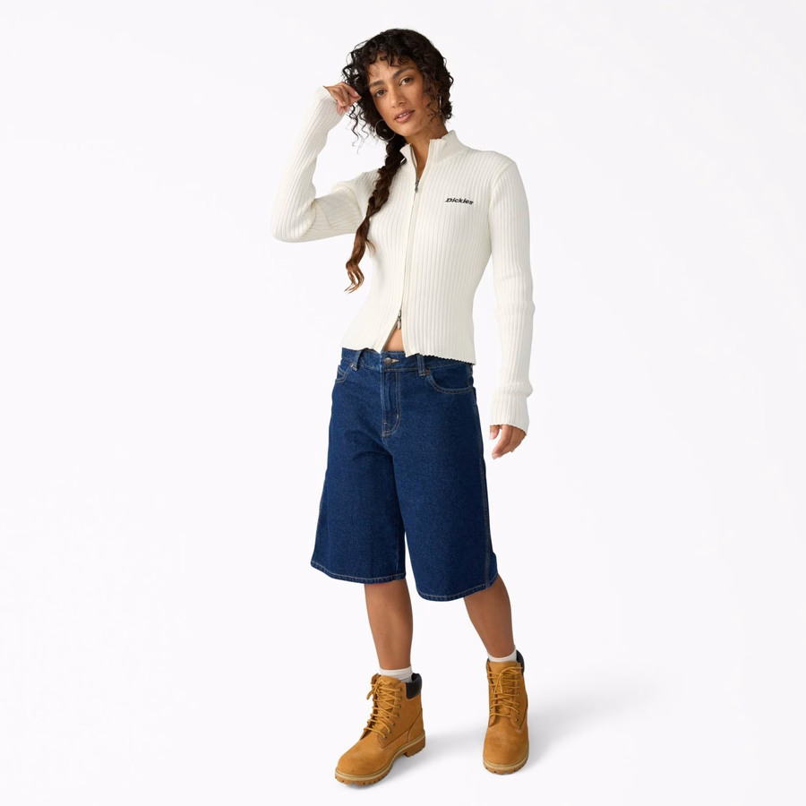 Pantaloni scurți largi din denim pentru femei 957. 13