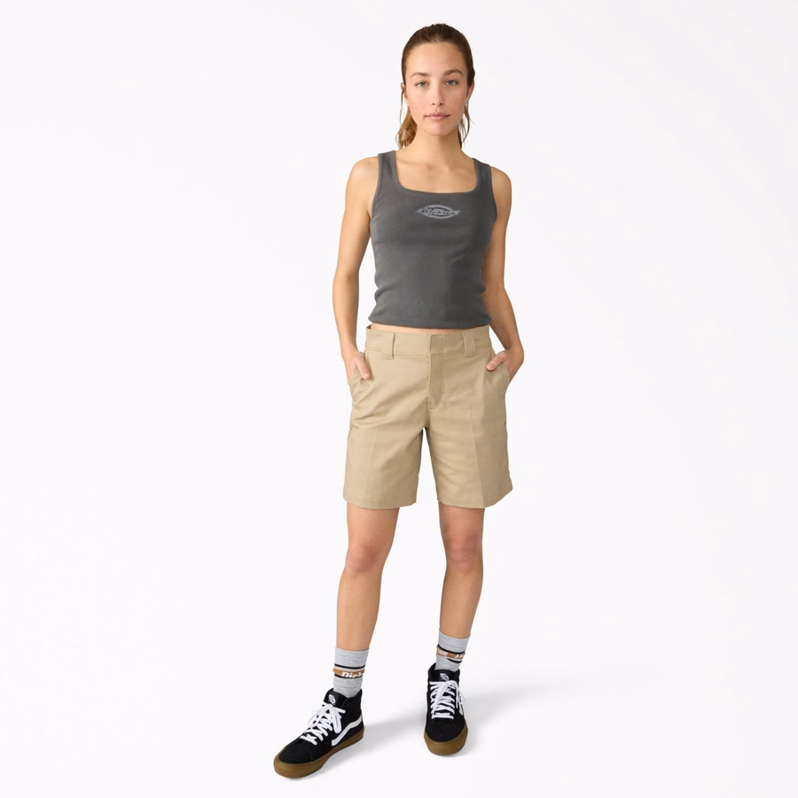 Pantaloni scurți cu partea din față plată Super Flex pentru femei. 9