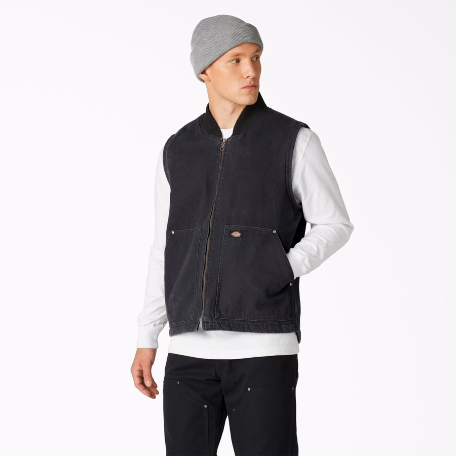 Vestă cu căptușeală din fleece Stonewashed Duck, cu fir lung
