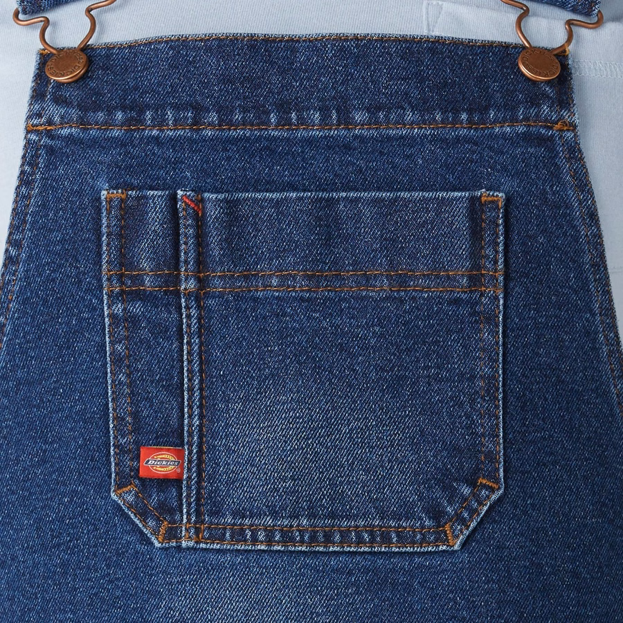 Salopetă tip biberoane din denim pentru femei, tip boyfriend fit
