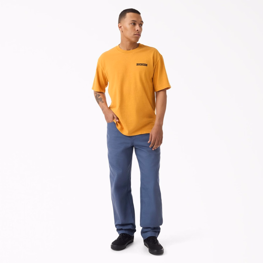 Pantaloni largi din twill Wellsville, conici