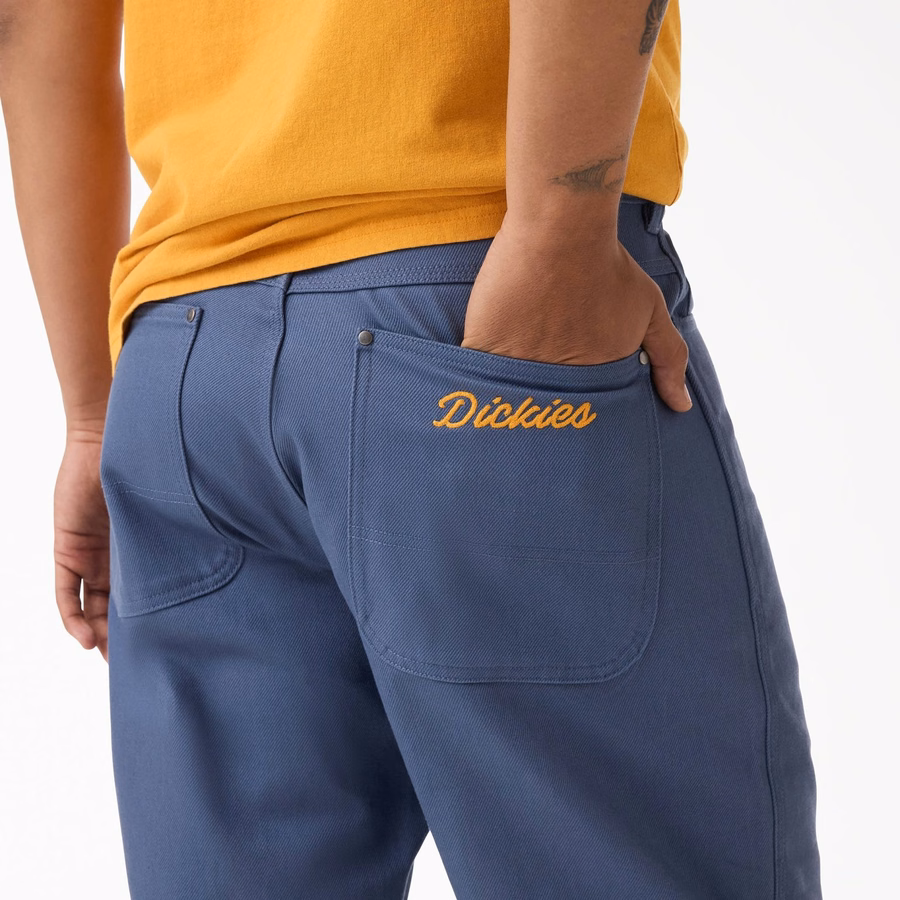 Pantaloni largi din twill Wellsville, conici