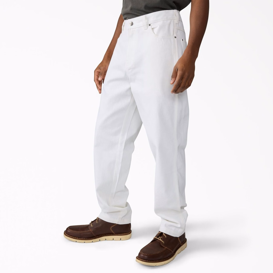 Pantaloni largi din twill Wellsville, conici