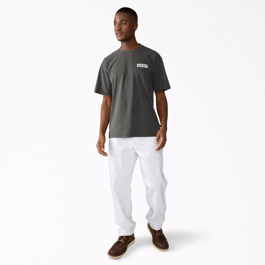 Pantaloni largi din twill Wellsville, conici