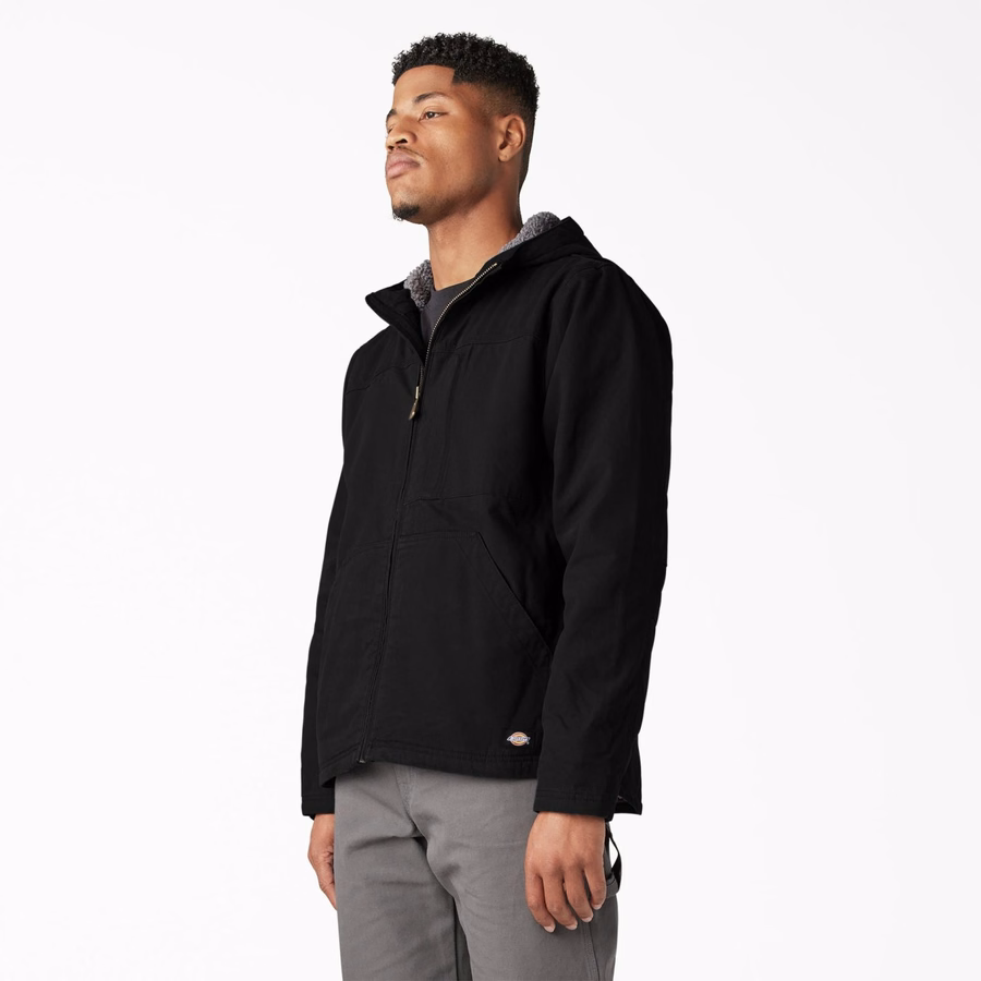 Jachetă Duck Canvas cu fir lung și căptușită cu fleece