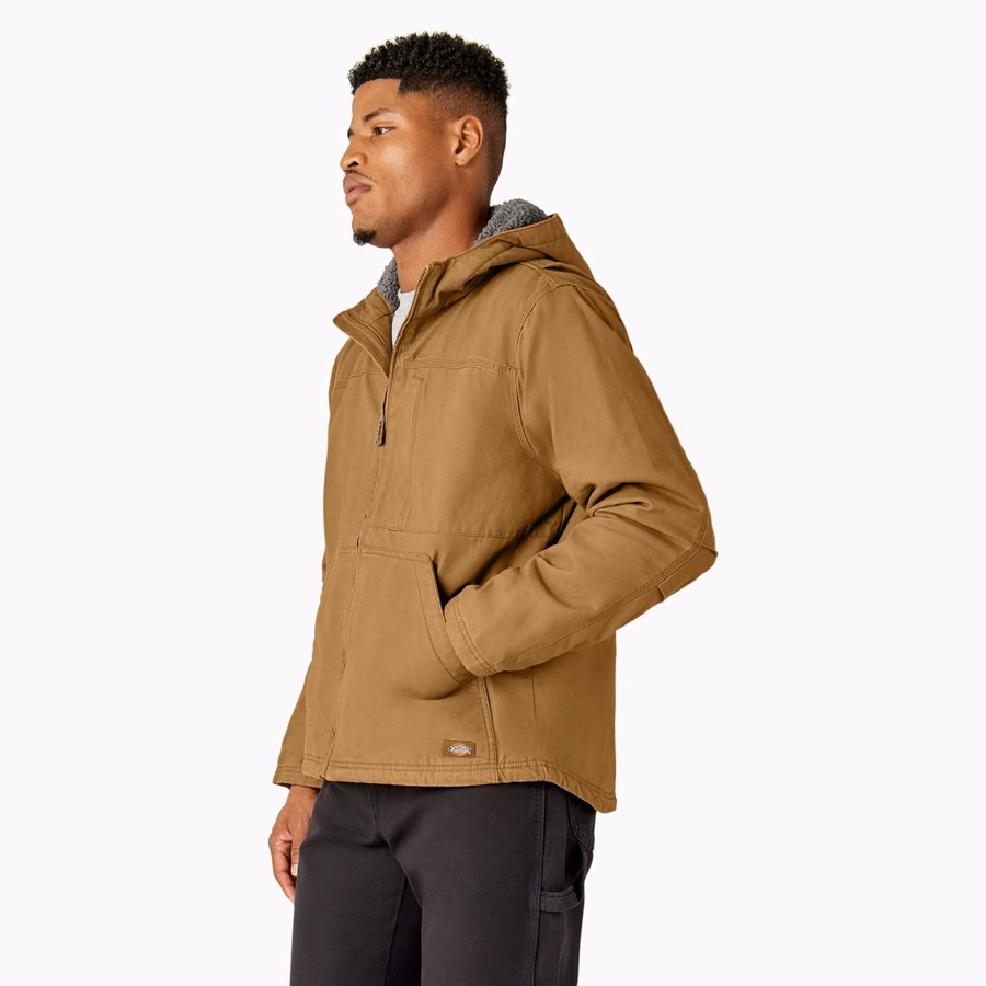 Jachetă Duck Canvas cu fir lung și căptușită cu fleece