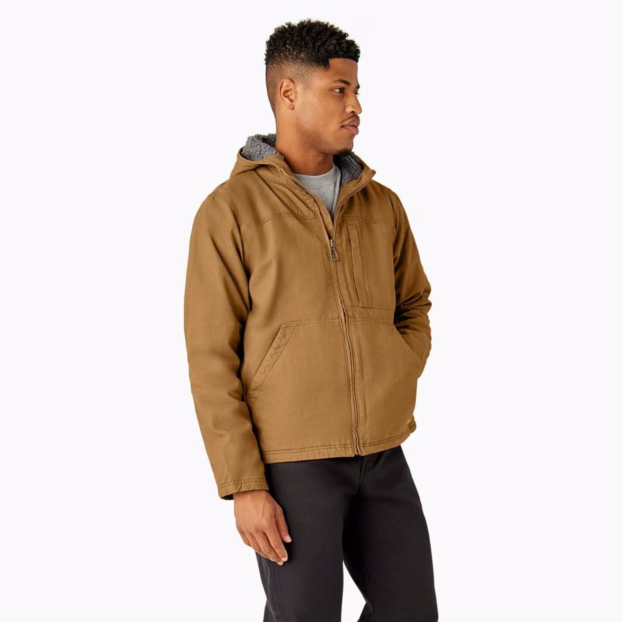 Jachetă Duck Canvas cu fir lung și căptușită cu fleece